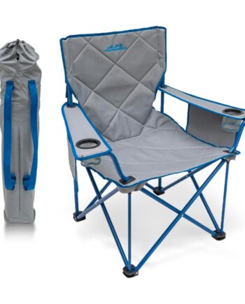 ALPS Mountaineering King Kong Camping Chairs for Adults with Mesh Cup Holders and Pockets, Built Durable and Reliable with Compact Foldable Steel Frame, Light Gray