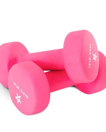 Yes4All Non-Slip, Hexagon Neoprene Dumbbells – 13lbs Neoprene Dumbbell Set for Muscle Toning, Strength Building, Weight Loss (Pink - Pair)