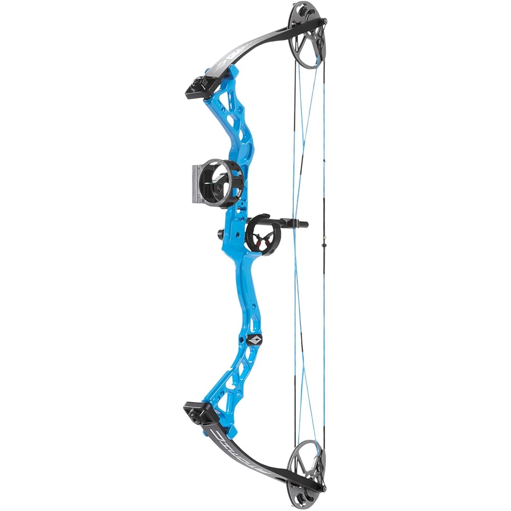 DIAMOND ARCHERY Youth Atomic Bow - Fully Adjustable Equipped Durable Compound Bow | 6-29 LBS Draw Weight | 12"-24" Draw Length | 191 FPS, Right Hand, Blue