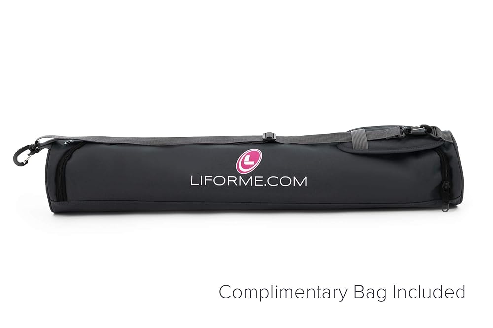Liforme Original Yoga Mat – Free Yoga Bag Included - Patented Alignment System, Warrior-like Grip, Non-slip, Eco-friendly, sweat-resistant, long, wide, 4.2mm thick mat for comfort