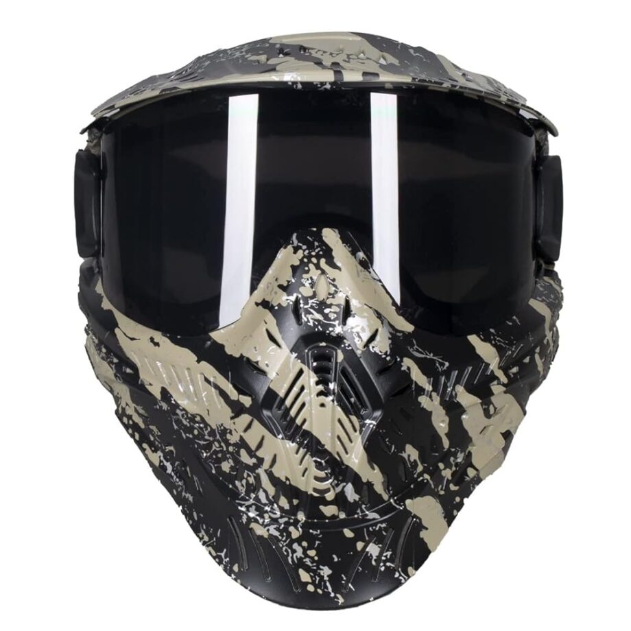 HK Army HSTL Goggle Paintball Airsoft Mask with Anti Fog Thermal Lens (Fracture Black/Tan/Smoke Lens)