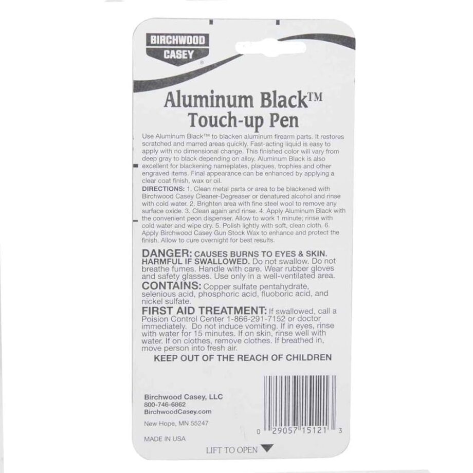 Birchwood Casey Aluminum Black Touch-Up 3 Oz & Fast-Drying Fast-Acting Aluminum Black Metal Finish Touch-Up Pen for Restoring Scratched and Marred Areas