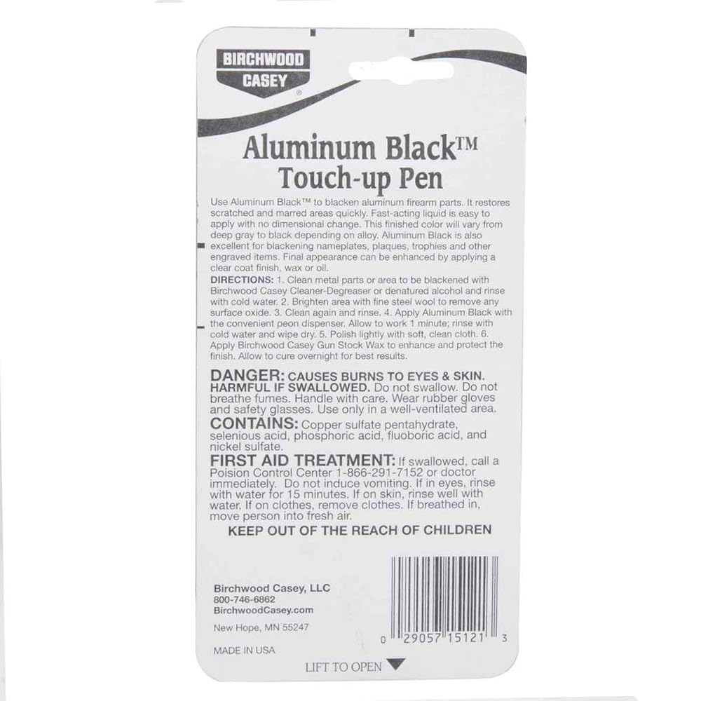 Birchwood Casey Aluminum Black Touch-Up 3 Oz & Fast-Drying Fast-Acting Aluminum Black Metal Finish Touch-Up Pen for Restoring Scratched and Marred Areas