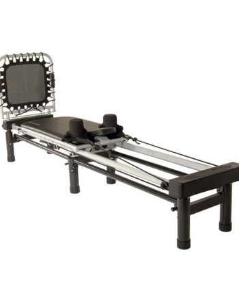AeroPilates Reformer - Pilates Reformer Workout Machine for Home Gym - Cardio Fitness Rebounder- Up to 300 lbs Weight Capacity, Black