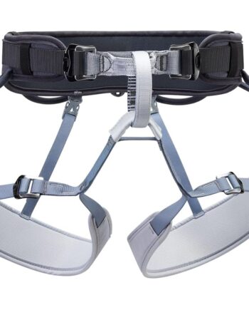 PETZL CORAX Comfortable and fully adjustable harness for gym and outdoor climbing, dual buckle waist, 2, dark gray