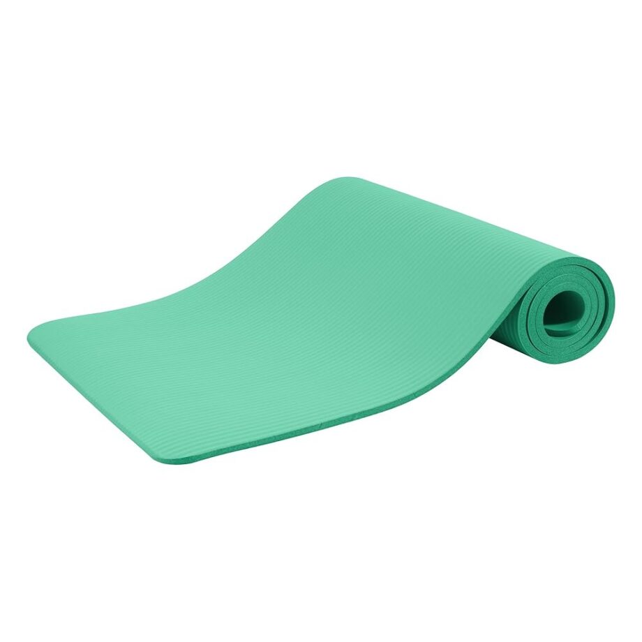 Quality Exercise Yoga Mat, 1/2-Inch Thick High-Density Foam for Full-body workout, Anti-Tear and non-slip Surface, Includes Carry Strap for Home & Studio Workouts, Aqua