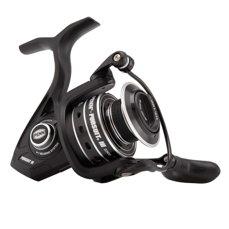 PENN Pursuit III Spinning Fishing Reel, Black/Silver, 6000
