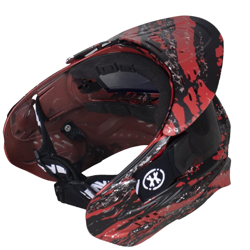 HK Army HSTL Goggle Paintball Airsoft Mask with Anti Fog Thermal Lens (Fracture Black/Red/Smoke Lens)