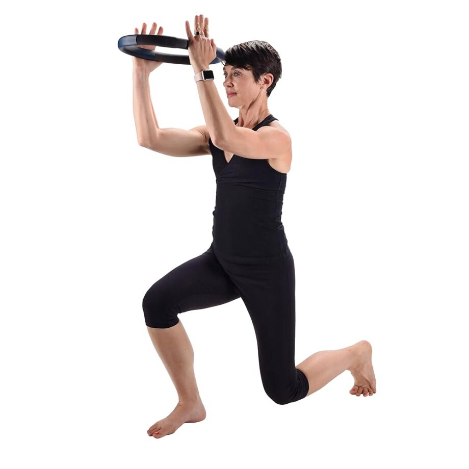 AeroPilates Pilates Magic Circle Ring – 12” Resistance Ring for Full-Body Toning – Strengthens Thighs, Arms, Chest & Core – Lightweight with Soft Cushioned Cover – Workout Guide Included