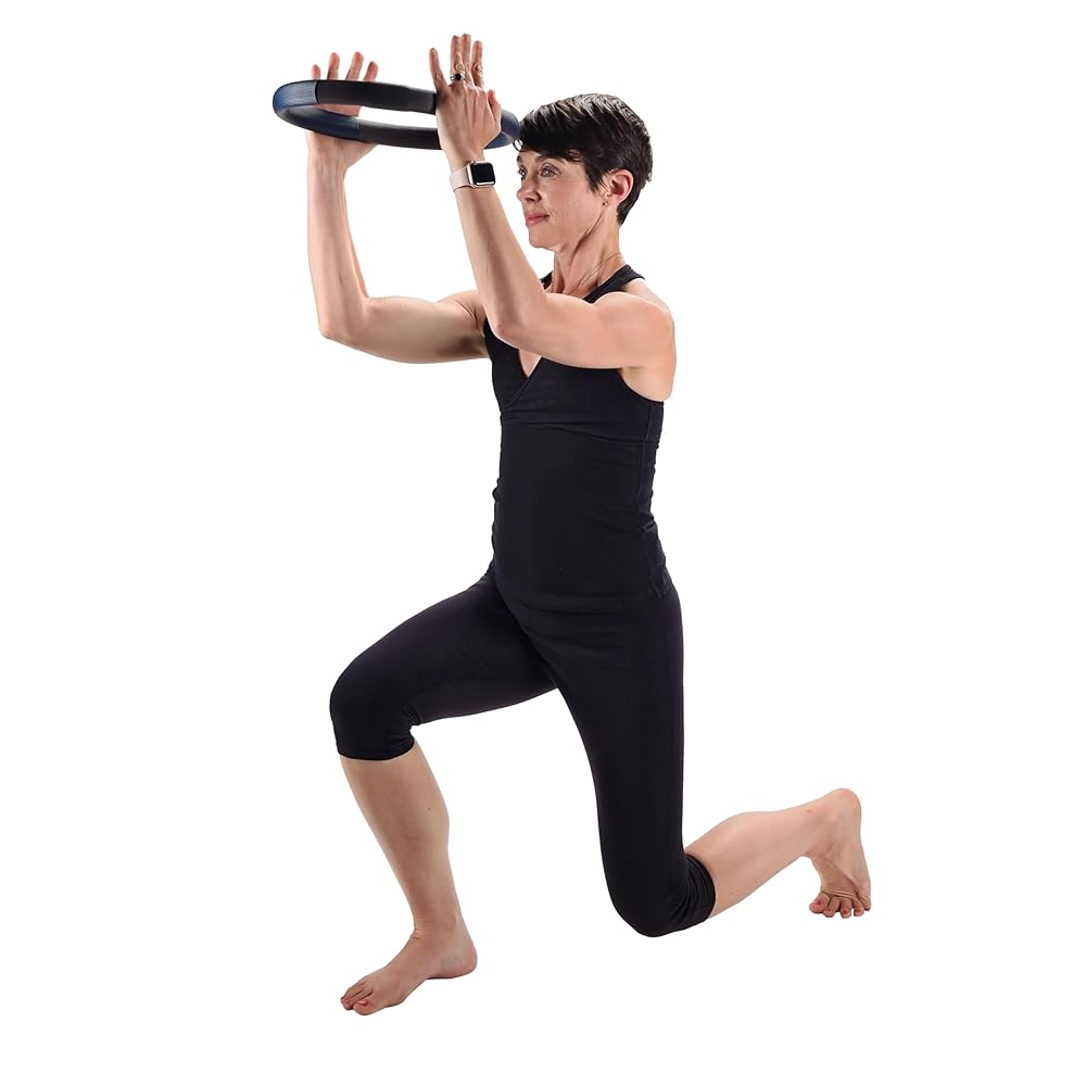 AeroPilates Pilates Magic Circle Ring – 12” Resistance Ring for Full-Body Toning – Strengthens Thighs, Arms, Chest & Core – Lightweight with Soft Cushioned Cover – Workout Guide Included