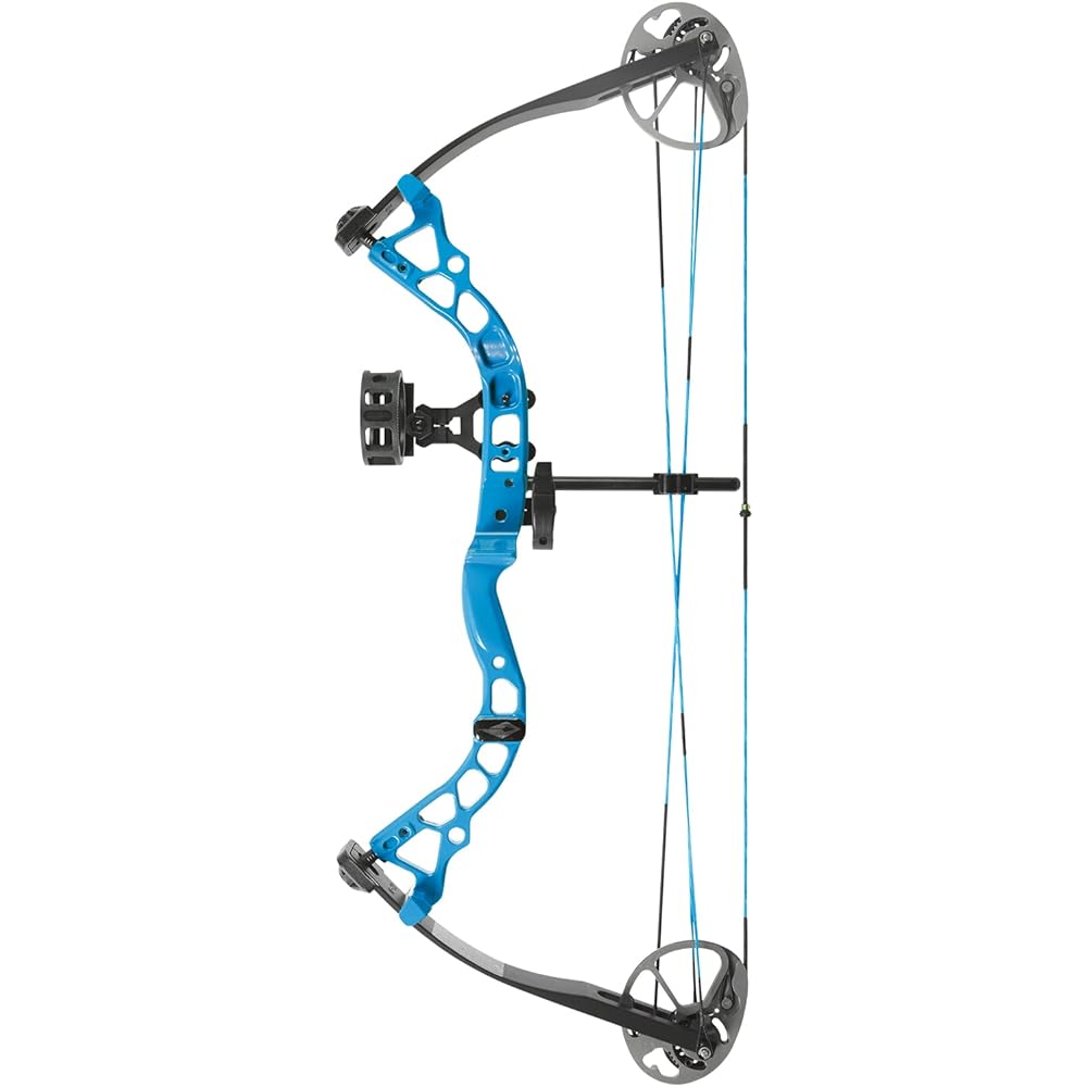 DIAMOND ARCHERY Youth Atomic Bow - Fully Adjustable Equipped Durable Compound Bow | 6-29 LBS Draw Weight | 12"-24" Draw Length | 191 FPS, Right Hand, Blue