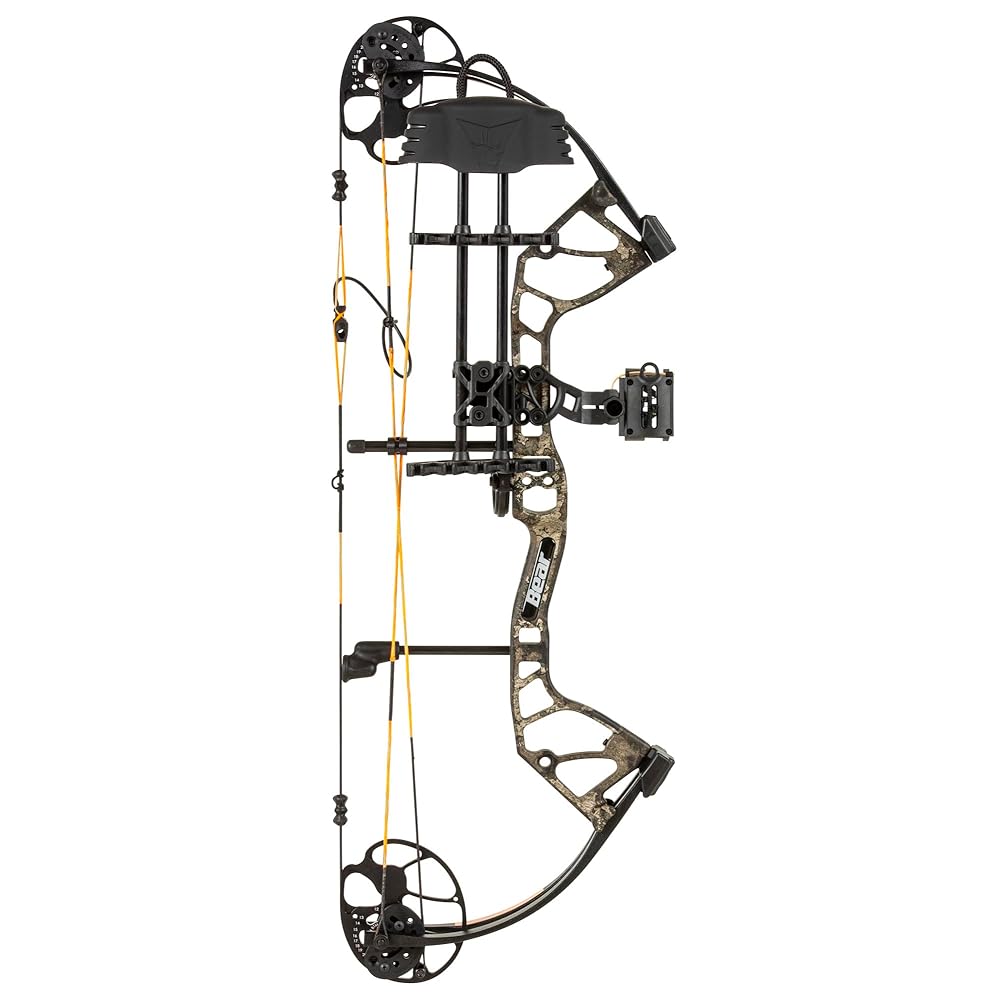 Bear Archery Royale Ready to Hunt Compound Bow Package for Adults and Youth, Right Hand, True Timber Strata