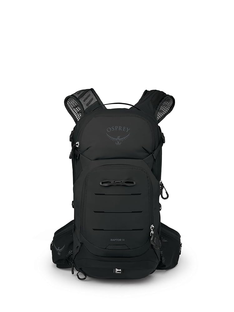 Osprey Raptor 14L Men's Biking Backpack with Hydraulics Reservoir, Black
