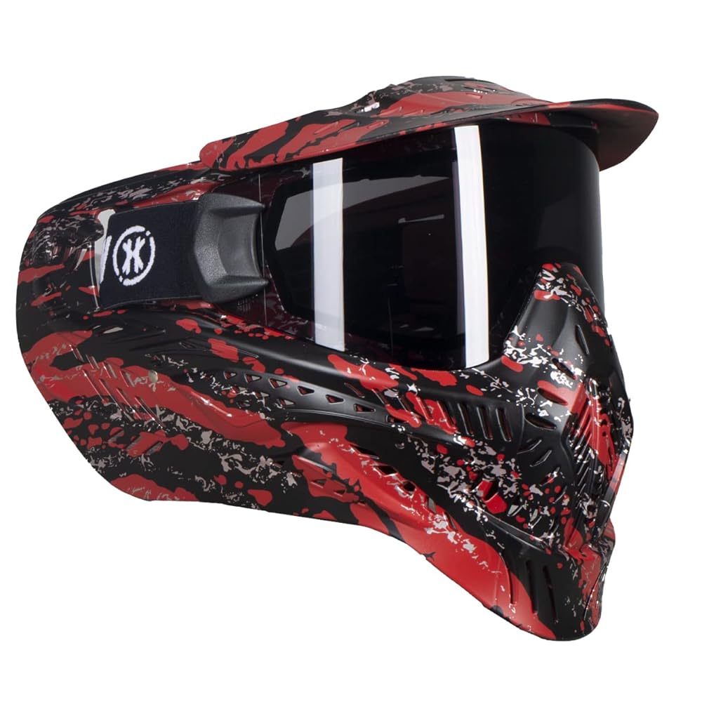 HK Army HSTL Goggle Paintball Airsoft Mask with Anti Fog Thermal Lens (Fracture Black/Red/Smoke Lens)