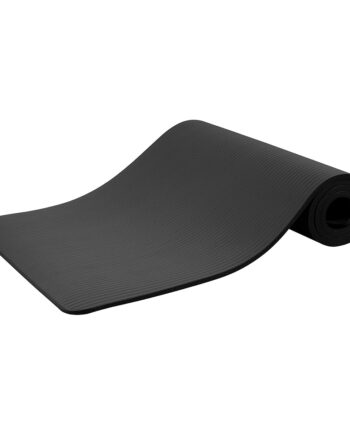 Quality Exercise Yoga Mat, 1/2-Inch Thick High-Density Foam for Full-body workout, Anti-Tear and non-slip Surface, Includes Carry Strap for Home & Studio Workouts, Black