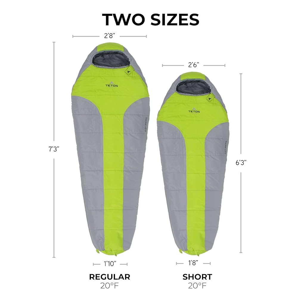 TETON Sports Tracker, 5 Degree Sleeping Bag; Lightweight, Warm Mummy Sleeping Bag, Camping, Backpacking, Hiking