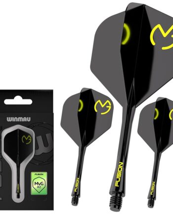 Winmau Darts Fusion Integrated Flight & Shaft System - No.2 Shape & Design - Mvg Design, Medium Length