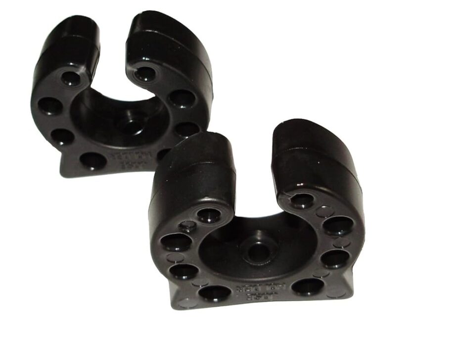 AIRHEAD 4' Bungee Dockline and SuperStick Urethane Pole Storage Clips, 5/8" - 3/4", Black, 2 Pack