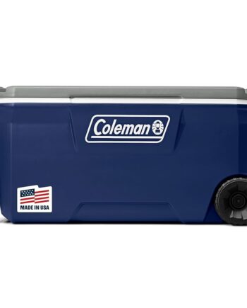 Coleman Classic Series Insulated Portable Rolling Cooler with Wheels, Leak-Resistant Outdoor Hard Cooler Keeps Ice up to 5 Days, 100-Quart