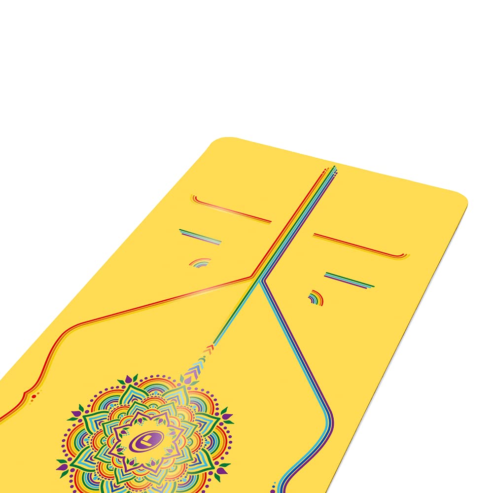 Liforme Printed Travel Yoga mat – Free Yoga Bag, Patented Alignment System, Warrior-like Grip, Non-slip, Eco-friendly and Biodegradable, Ultra-lightweight, Sweat resistant, Long, Wide and Thick