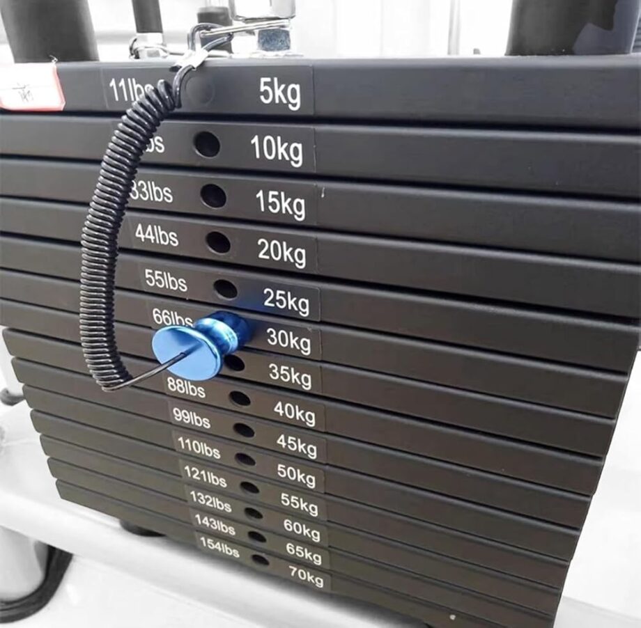 TreadLife Fitness Universal Weight Stack Pin for Commercial Gym or Home Gym | Heavy Duty Magnetic 3/8" Diameter Extra Long 5.5" Pin Insert | Health Club Grade Steel | Blue