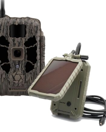 Stealth Cam Deceptor MAX Dual Sim 40MP Photo & 1440P QHD Video No-Glo LED Hunting Cellular Trail Camera and Sol-Pak Solar Battery Pack, Available on AT&T & Verizon