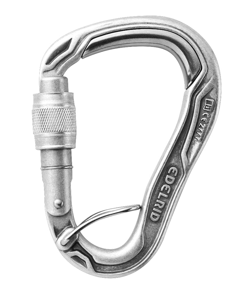 EDELRID HMS Bulletproof Locking Carabiner- Non-Anodized Screwgate FG Eco