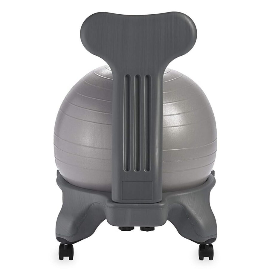 Gaiam Classic Balance Ball Chair – Ergonomic Stability Chair for Desk & Office | Yoga Ball Seat with Base, Air Pump, & Exercise Guide | Improves Posture & Core Strength (300 lb Capacity)