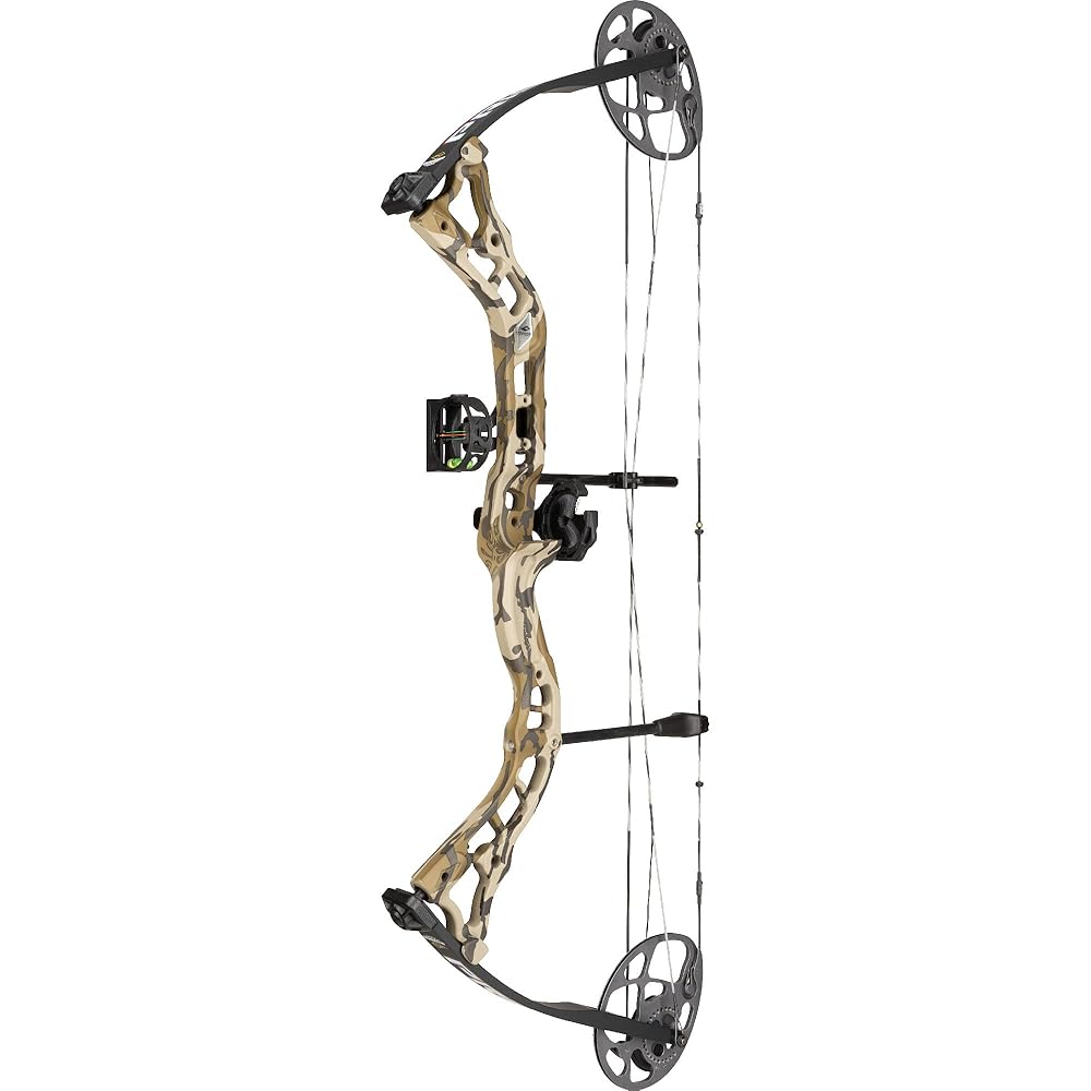 DIAMOND ARCHERY Prism Fully Equipped Adjustable Durable Compound Bow, 5-55 lbs, Mossy Oak Bottomland, Right Hand