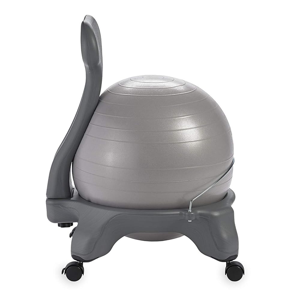 Gaiam Classic Balance Ball Chair – Ergonomic Stability Chair for Desk & Office | Yoga Ball Seat with Base, Air Pump, & Exercise Guide | Improves Posture & Core Strength (300 lb Capacity)