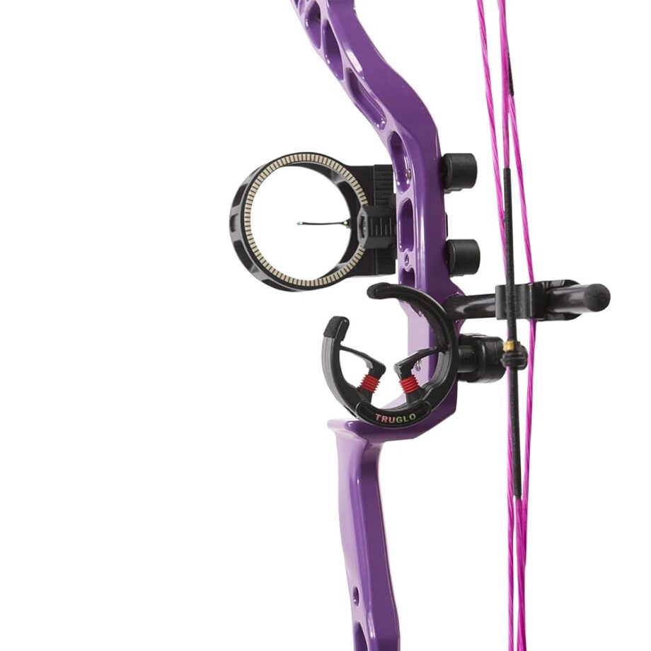 Diamond Archery Youth Atomic Bow - Fully Adjustable Equipped Durable Compound Bow | 6-29 LBS Draw Weight | 12"-24" Draw Length | 191 FPS, Right Hand, Purple