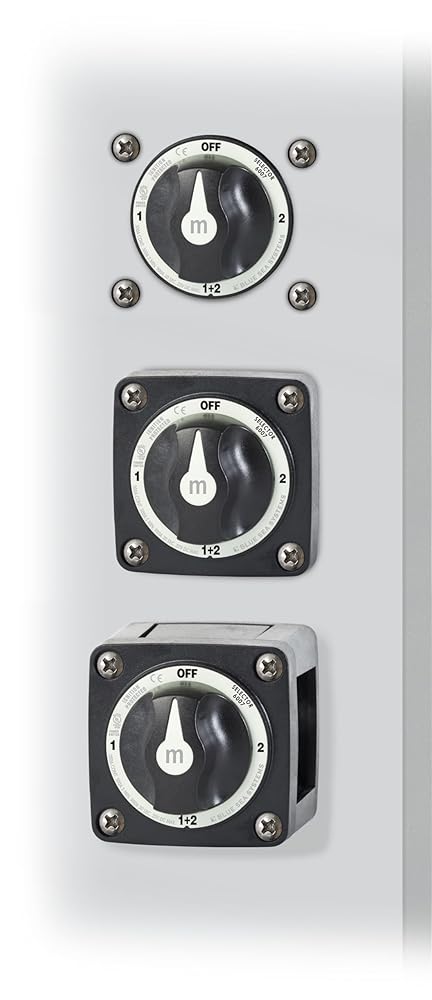 Blue Sea Systems 6007200 m-Series Battery Switch 4 Position Mini Selector Switch, Black