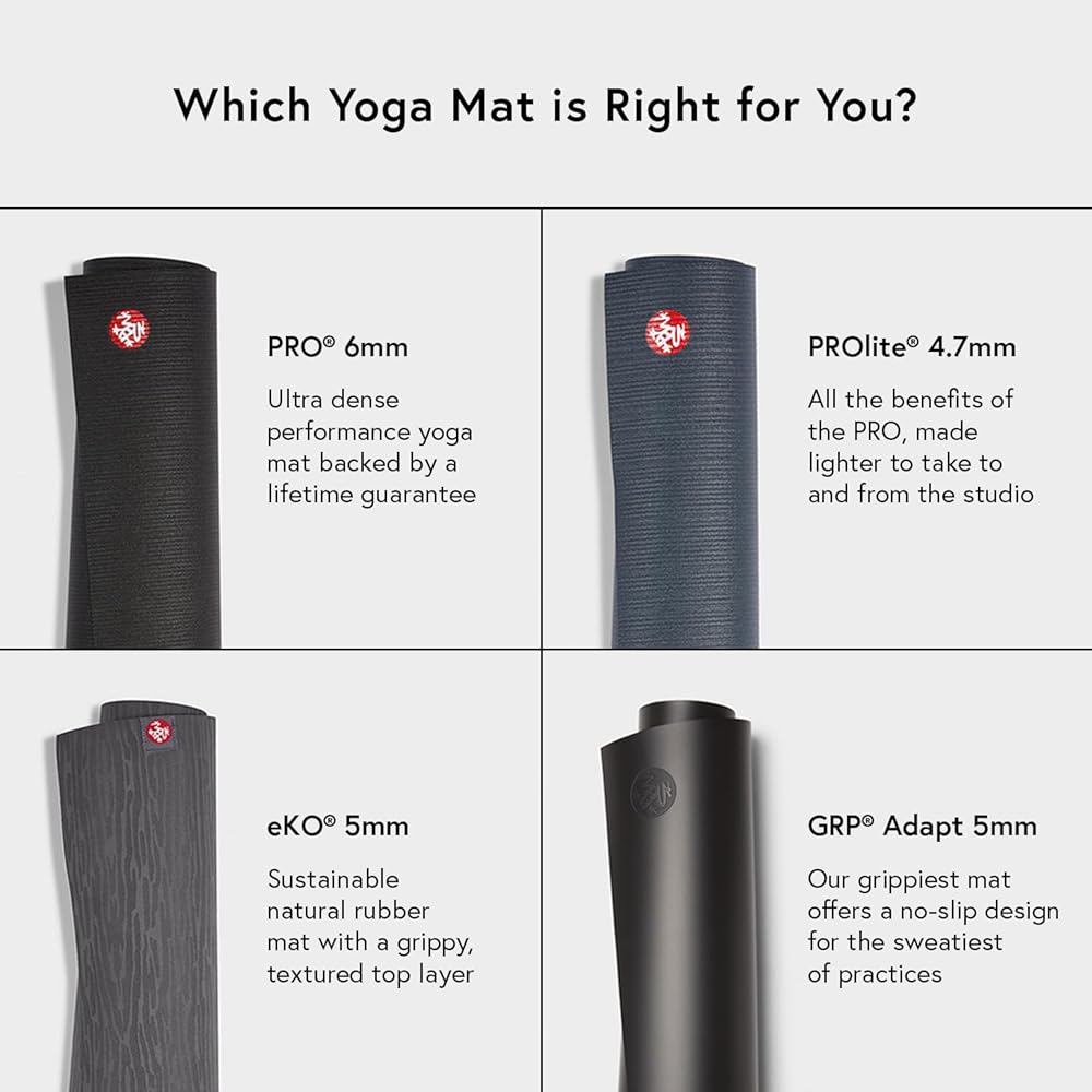 Manduka PRO Yoga Mat - Non-Slip Textured 6mm | Thick | Hot Yoga | Workout | Pilates | Exercise | Travel | Home Studio | 71 inch
