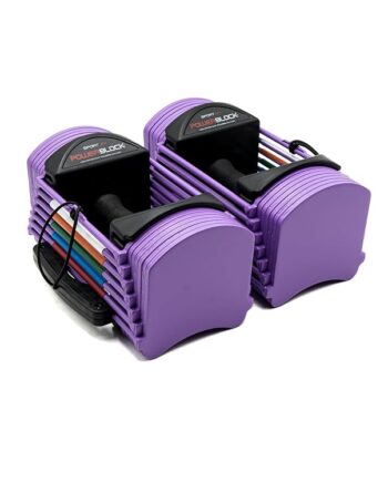 PowerBlock Sport 24 Adjustable Dumbbells, Sold in Pairs, 3-24 lb. Dumbbells, Durable Steel Build, Innovative At Home Workout Equipment, All-in-One Exercise Dumbbells, Strength Training, Lavender