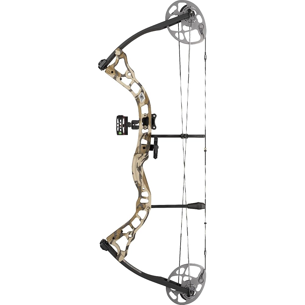 DIAMOND ARCHERY Prism Fully Equipped Adjustable Durable Compound Bow, 5-55 lbs, Mossy Oak Bottomland, Right Hand