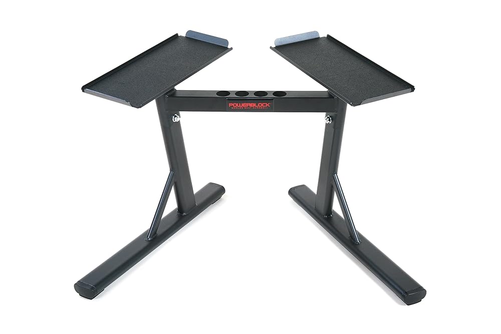 PowerBlock PowerMax Stand – Dumbbell Rack & Weight Rack, Use with Weights up to 90 Pounds, Durable Steel Construction, Home Gym Strength Training, Innovative Workout Equipment