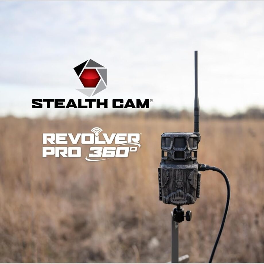 Stealth Cam Revolver Pro 2.0 360° Cellular Camera 40MP, 1-6 Zone On-Demand and Live View, 0.4 Sec Trigger, Built in Memory, HD Photo and Video