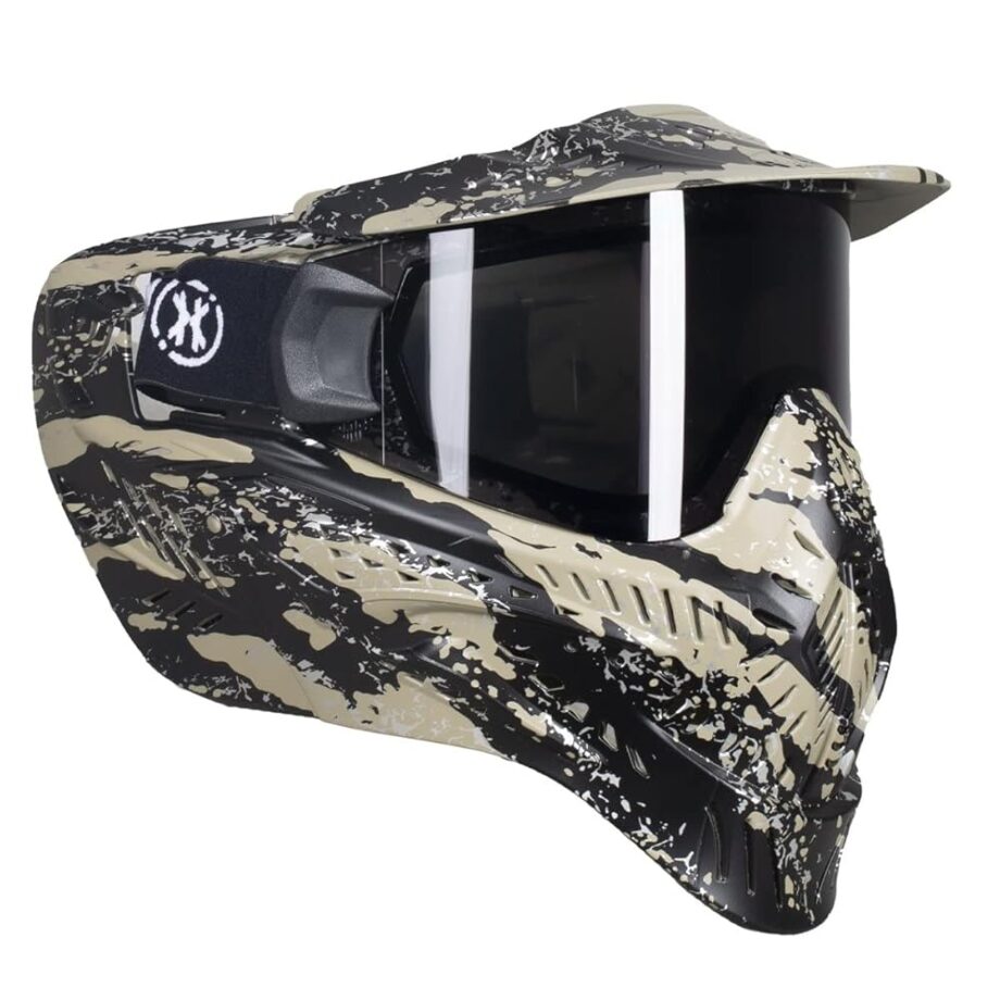 HK Army HSTL Goggle Paintball Airsoft Mask with Anti Fog Thermal Lens (Fracture Black/Tan/Smoke Lens)