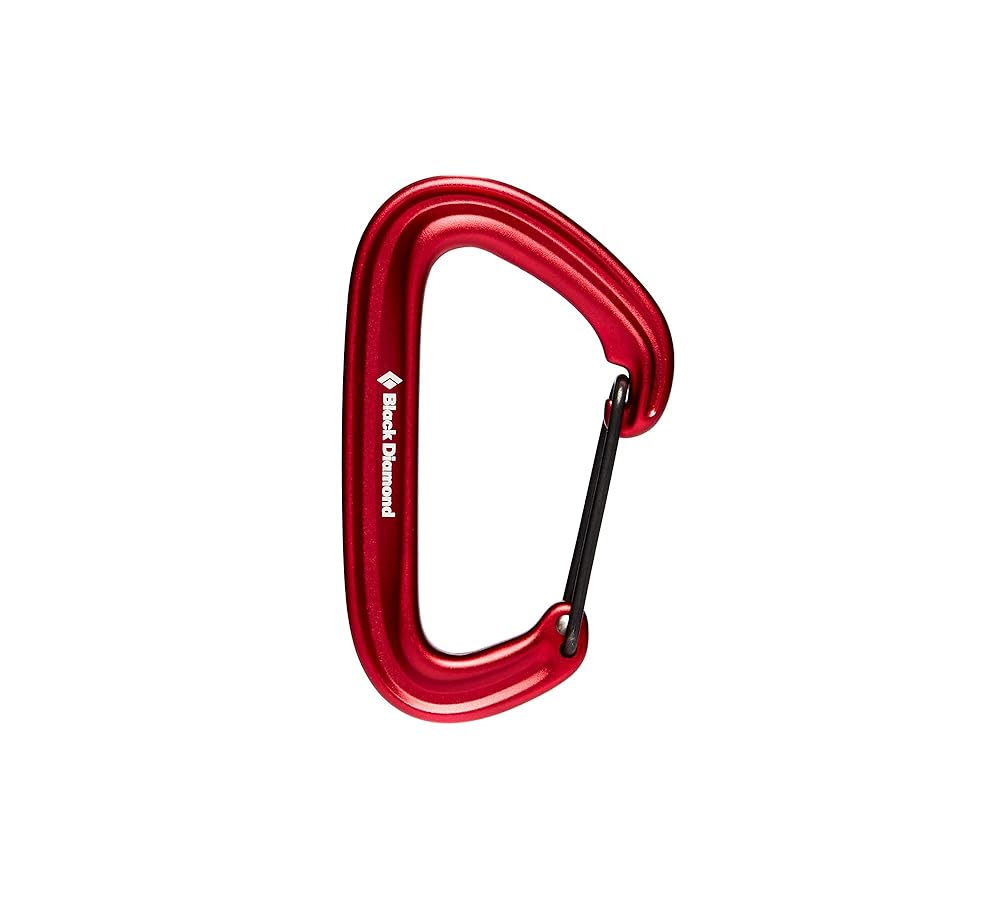 BLACK DIAMOND Litewire Carabiner for Rock Climbing, Red