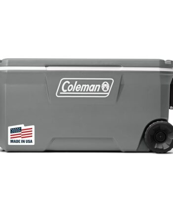 Coleman Classic Series Insulated Portable Rolling Cooler with Wheels, Leak-Resistant Outdoor Hard Cooler Keeps Ice up to 5 Days, 100-Quart