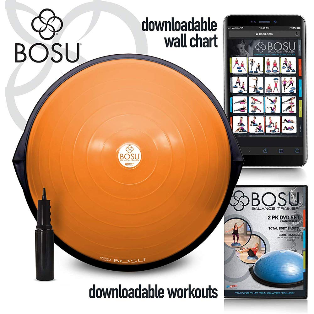 BOSU Balance Trainer, 65cm - Original Orange/Black (Gymnastics, 300lbs Capacity, Adult Age Range, Rubber Material)