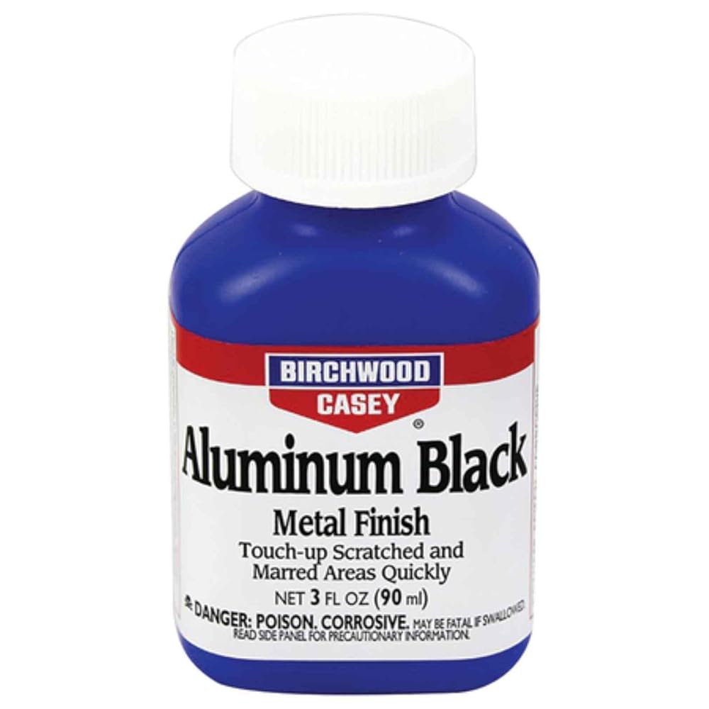 Birchwood Casey Fast-Drying Fast-Acting Aluminum Black Metal Finish for Restoring Scratched and Marred Areas, Gun Cleaning, 3 OUNCE BULK EACH
