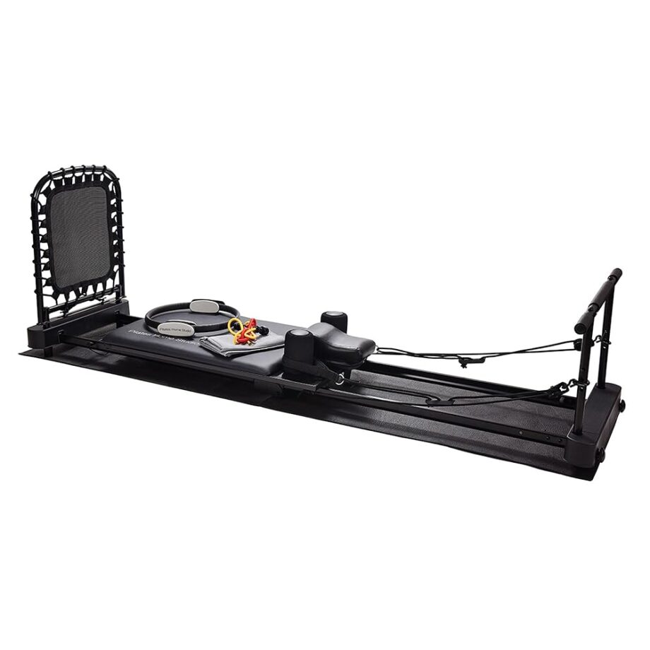 Stamina Products Pilates Home Studio Foldable Reformer, Complete Workout System for Fitness Enthusiasts, All in One Pilates Experience, Black