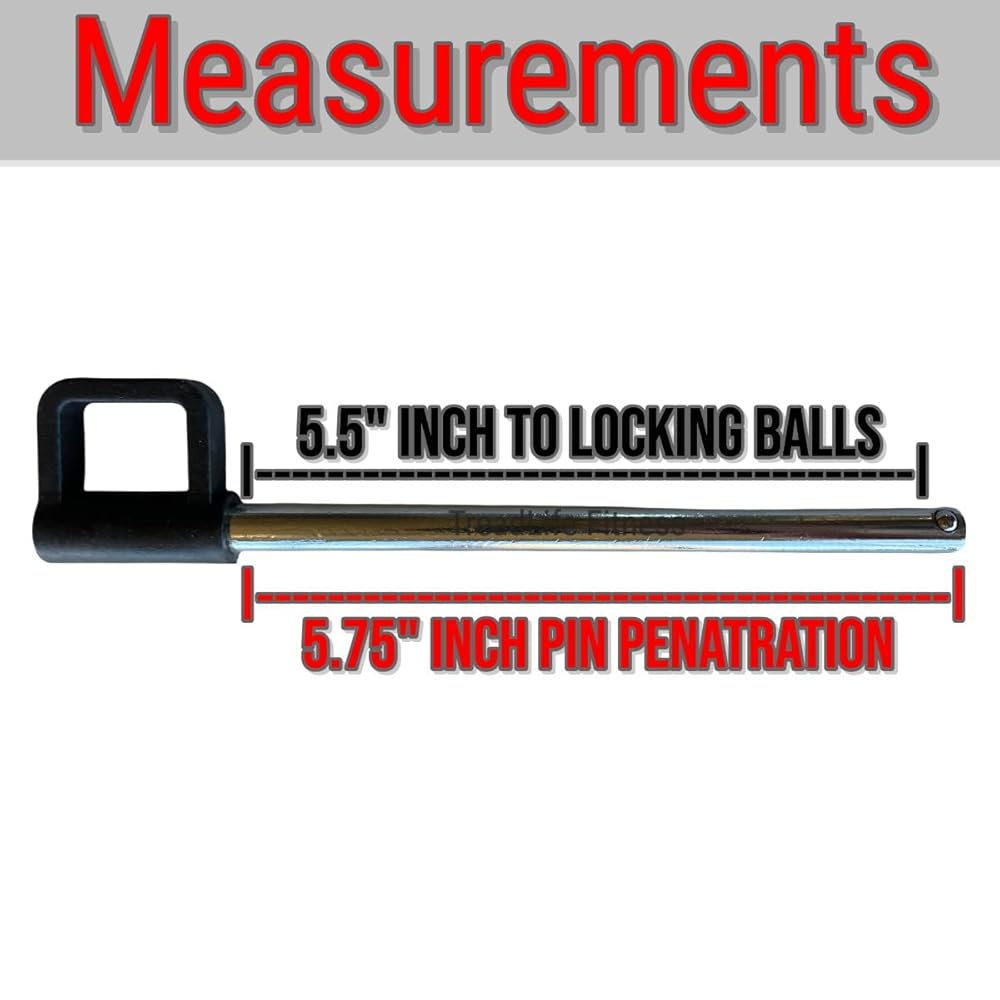 TreadLife Fitness Universal Weight Stack Pin for Commercial Gym or Home Gym | Heavy Duty 3/8" Diameter Extra Long 5.75" Pin Insert | Health Club Grade Steel | Ring Handle