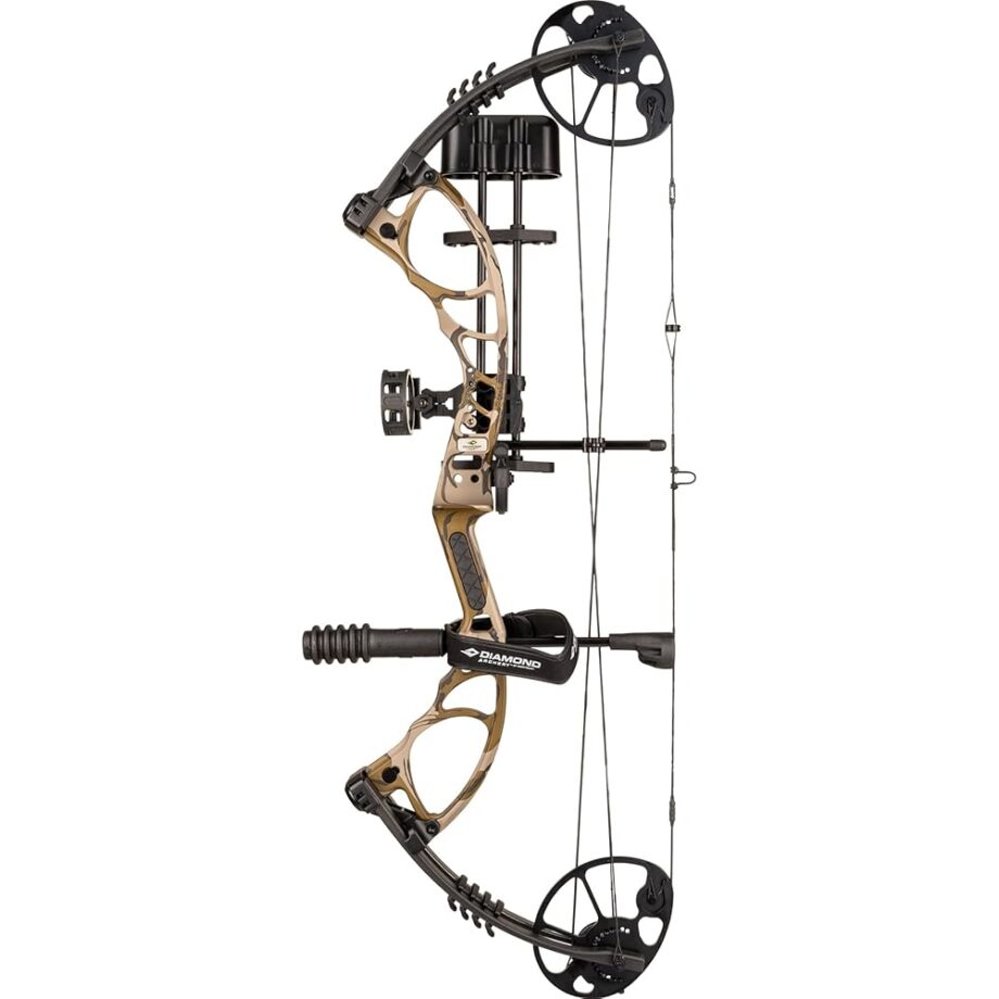 DIAMOND ARCHERY Edge XT Adjustable Accurate Stable Fully Accessorized Versatile Compound Hunting Bow, Bottomland, Right Hand