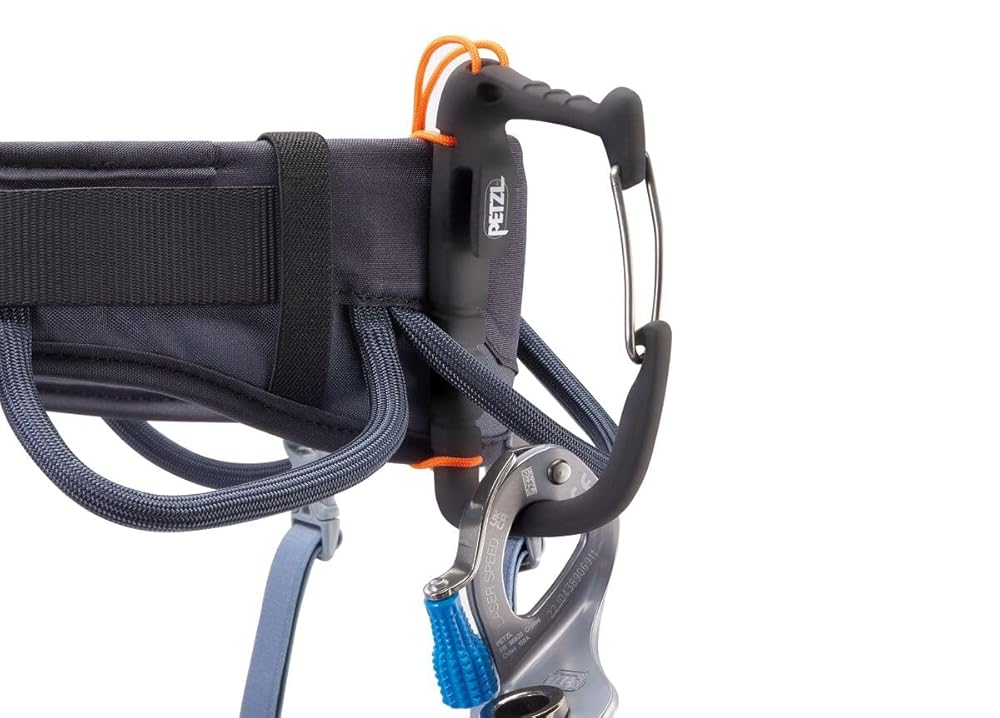 PETZL CORAX Comfortable and fully adjustable harness for gym and outdoor climbing, dual buckle waist, 2, dark gray