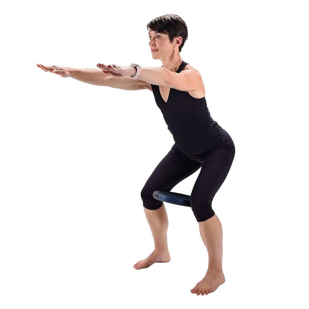 AeroPilates Pilates Magic Circle Ring – 12” Resistance Ring for Full-Body Toning – Strengthens Thighs, Arms, Chest & Core – Lightweight with Soft Cushioned Cover – Workout Guide Included