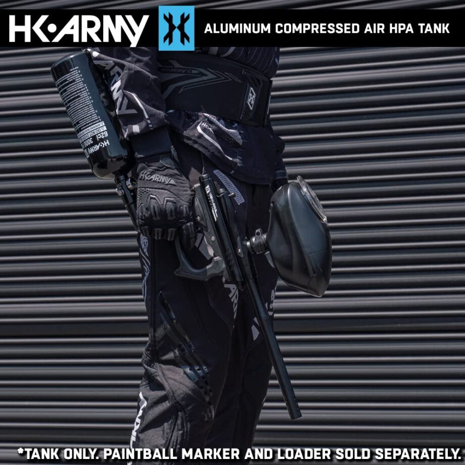 HK Army 62ci/3000psi Aluminum Compressed Air HPA Tank - Refillable High Pressure System for Paintball & Airsoft Gear - Black