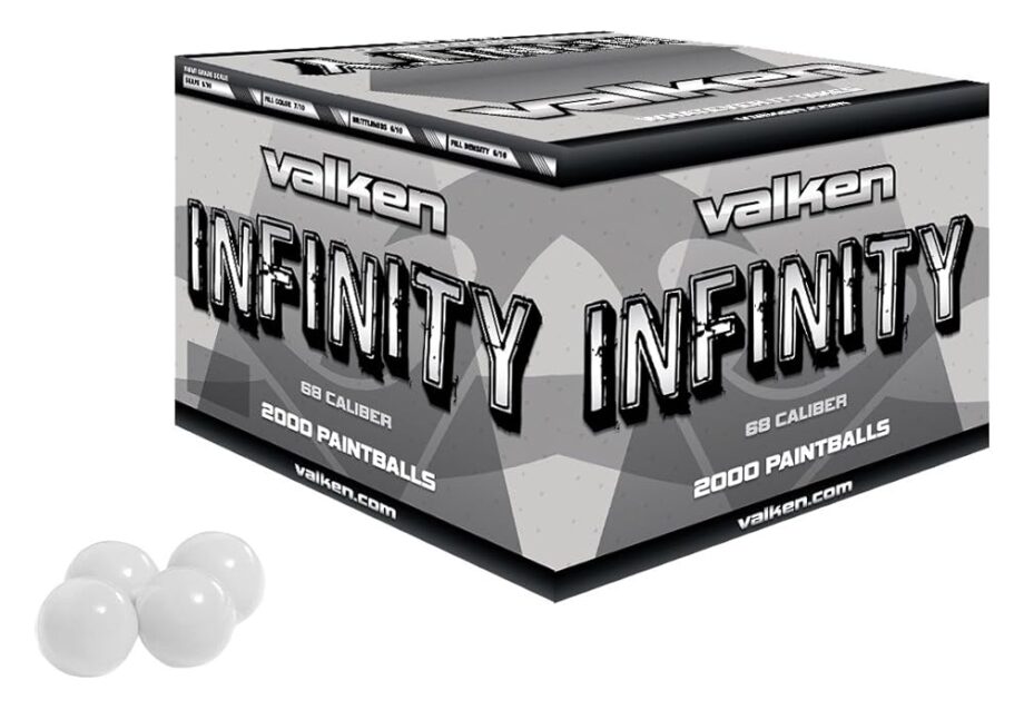 Valken Infinity Paintballs - 68cal - 2,000ct - White-White Fill