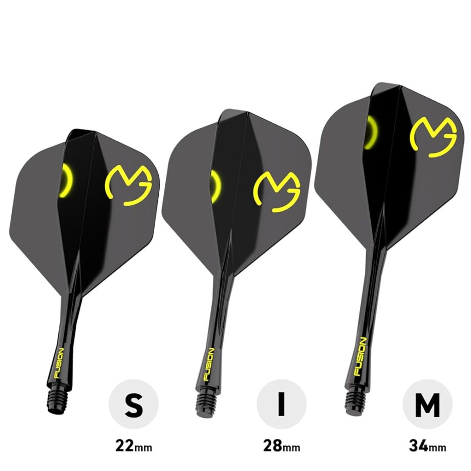 Winmau Darts Fusion Integrated Flight & Shaft System - No.2 Shape & Design - Mvg Design, Short Length